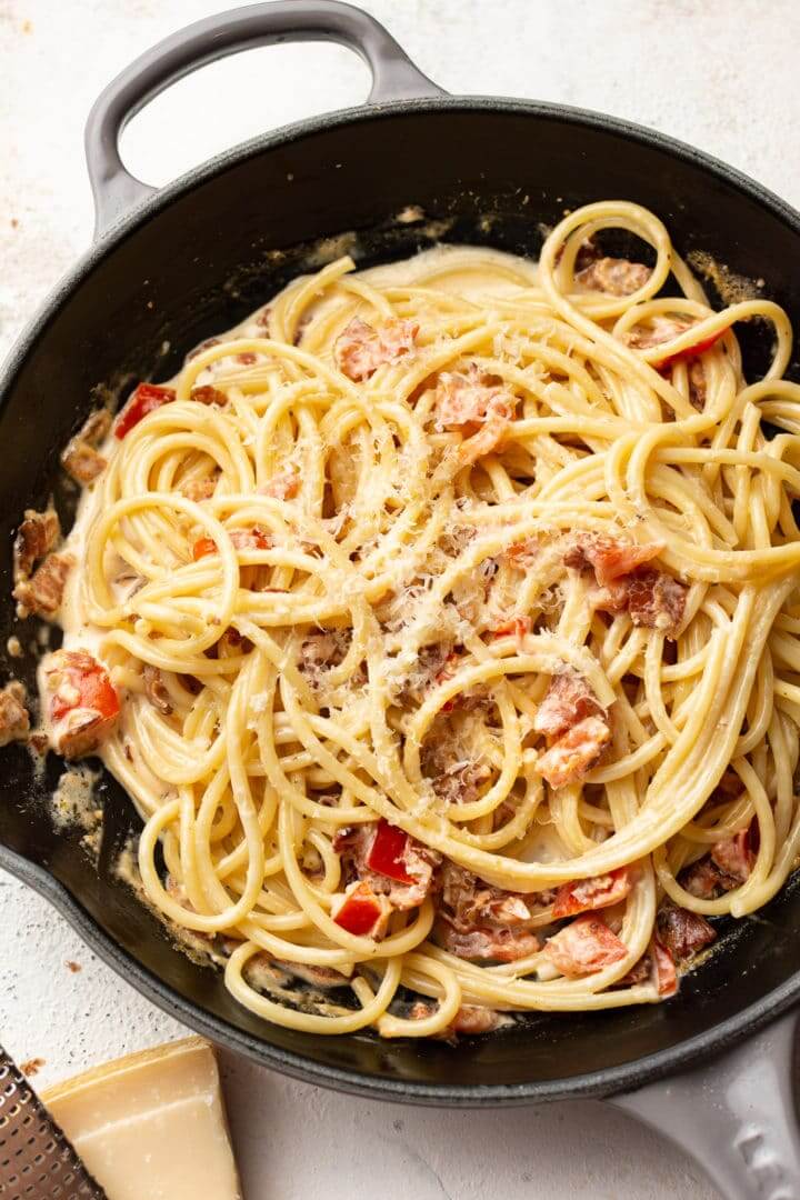 Creamy Bacon Tomato Pasta | Food Town